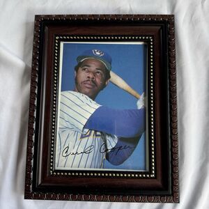 Cecil Cooper Framed Photo Print Milwaukee Brewers Glass & Wood Frame